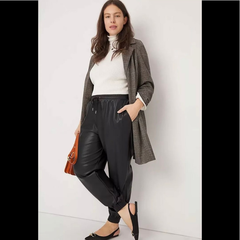 Anthropologie Faisa Faux Leather Joggers Size Extra Large